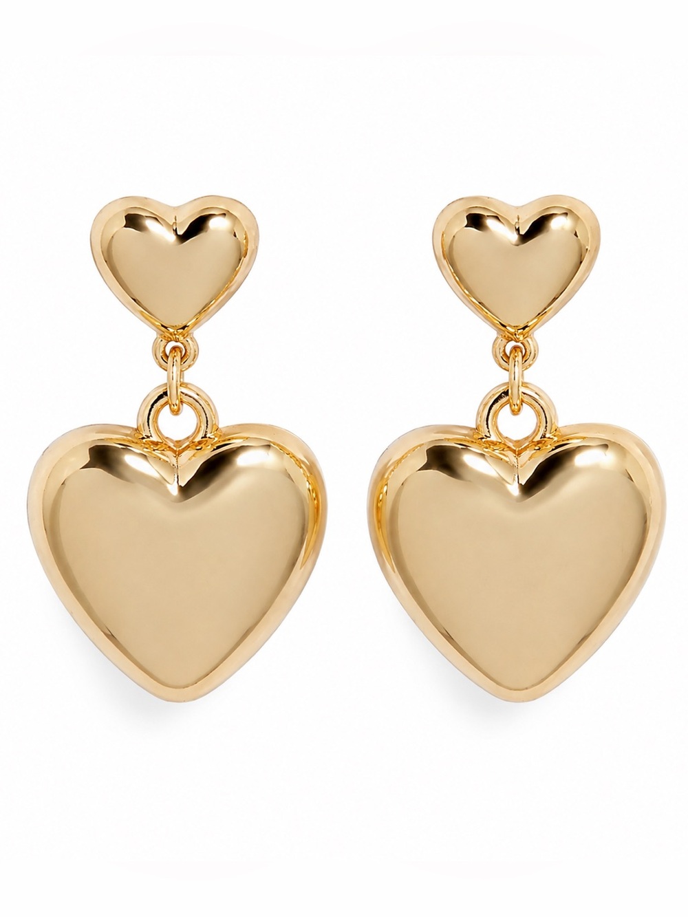 Puffy Heart Drop Earrings – Gold Tone | NWT 💛✨